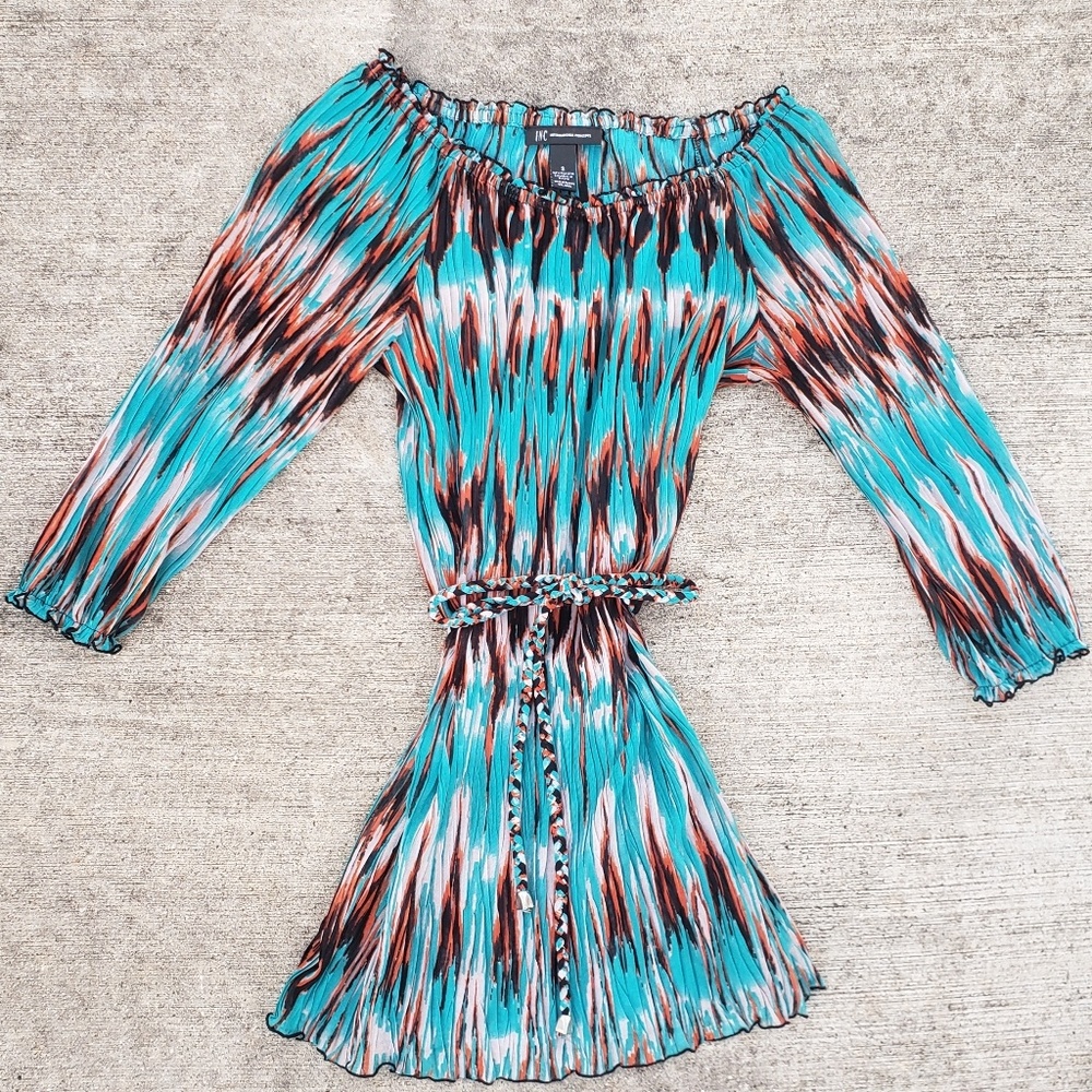 3/4 sleeve retro feel swimsuit coverup